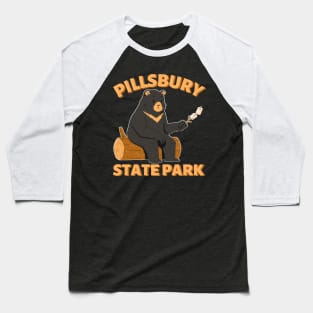 Pillsbury State Park Camping Bear Baseball T-Shirt